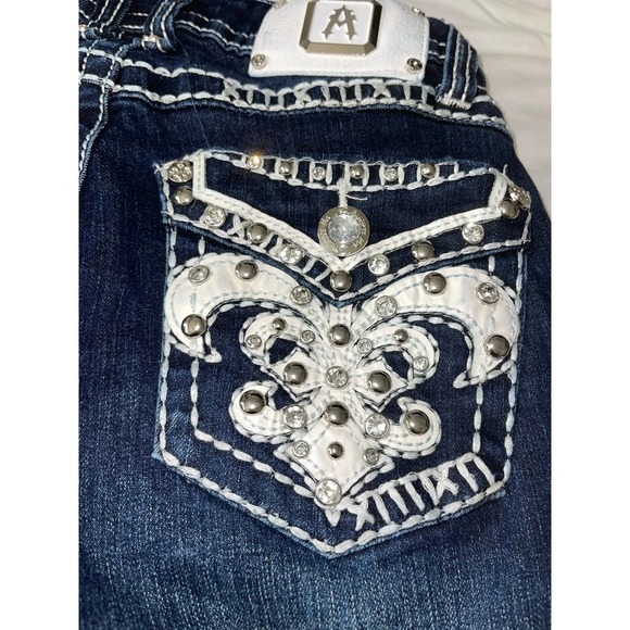 Answer Me Rhinestone Bootcut Jeans - Picture 5 of 7